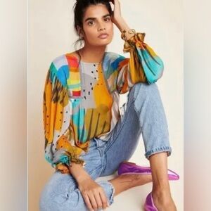 Bl-nk Blank London Miranda Peasant Blouse Top